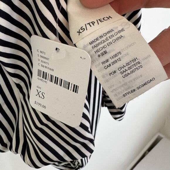 Free People x Amuse Society XS Black Striped Cheeky One Piece Swimsuit French - Picture 11 of 14